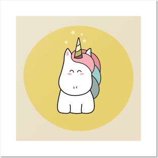 Cute Kawaii Unicorn Posters and Art